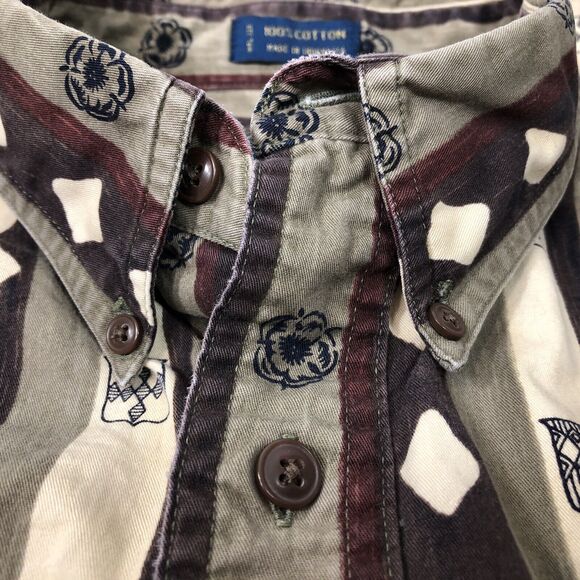 Vintage Ralph Lauren Chaps Button Up Shirt XL Geometric Graphics Mid 1990's - Picture 7 of 9